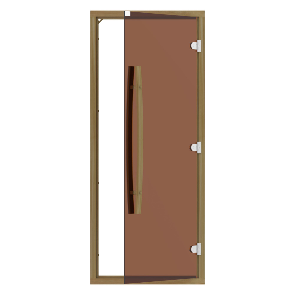 SAWO Дверь 800/1900, бронза с порогом, кедр, изогнутая ручка #1