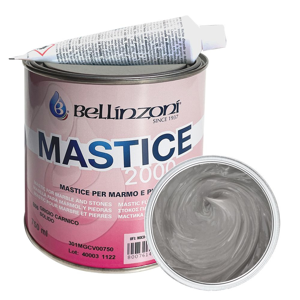 Густой полиэфирный клей-мастика MASTICE 2000 BELLINZONI (Мастика 2000 Беллинзони) для камня, темно-серый #1