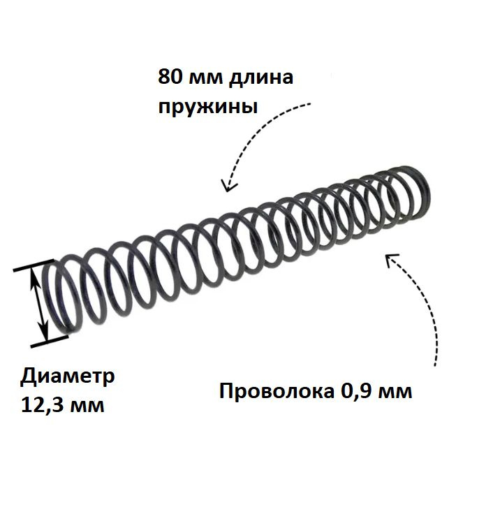  сжатия: длина L-80 мм; ширина D-12,3 мм; диаметр проволоки d-0 .