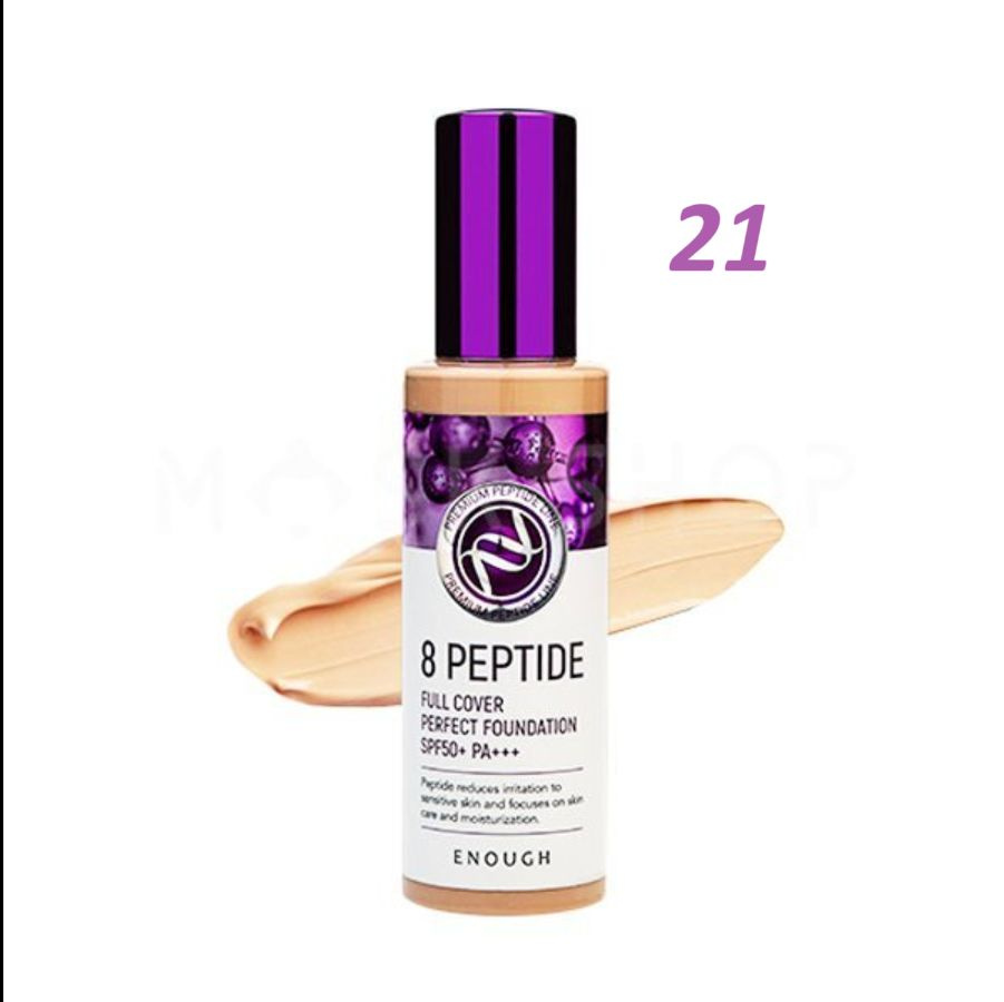 Тональный крем с пептидами с SPF 50 тон 21 8 Peptide Full Cover Perfect Foundation Enough SPF 50 100 #1