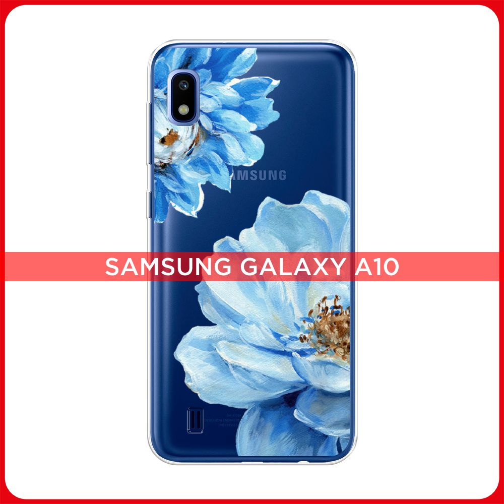 Силиконовый чехол на Samsung Galaxy A10 / Самсунг А10 Нежно-голубые  клематисы, прозрачный - купить с доставкой по выгодным ценам в  интернет-магазине OZON (182782506)