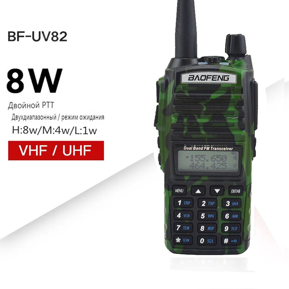 Радиостанция Baofeng Рация UV-82 8W (3режима мощности) c FM-радио, черная,  128 каналов - купить по доступным ценам в интернет-магазине OZON  (1300747565)