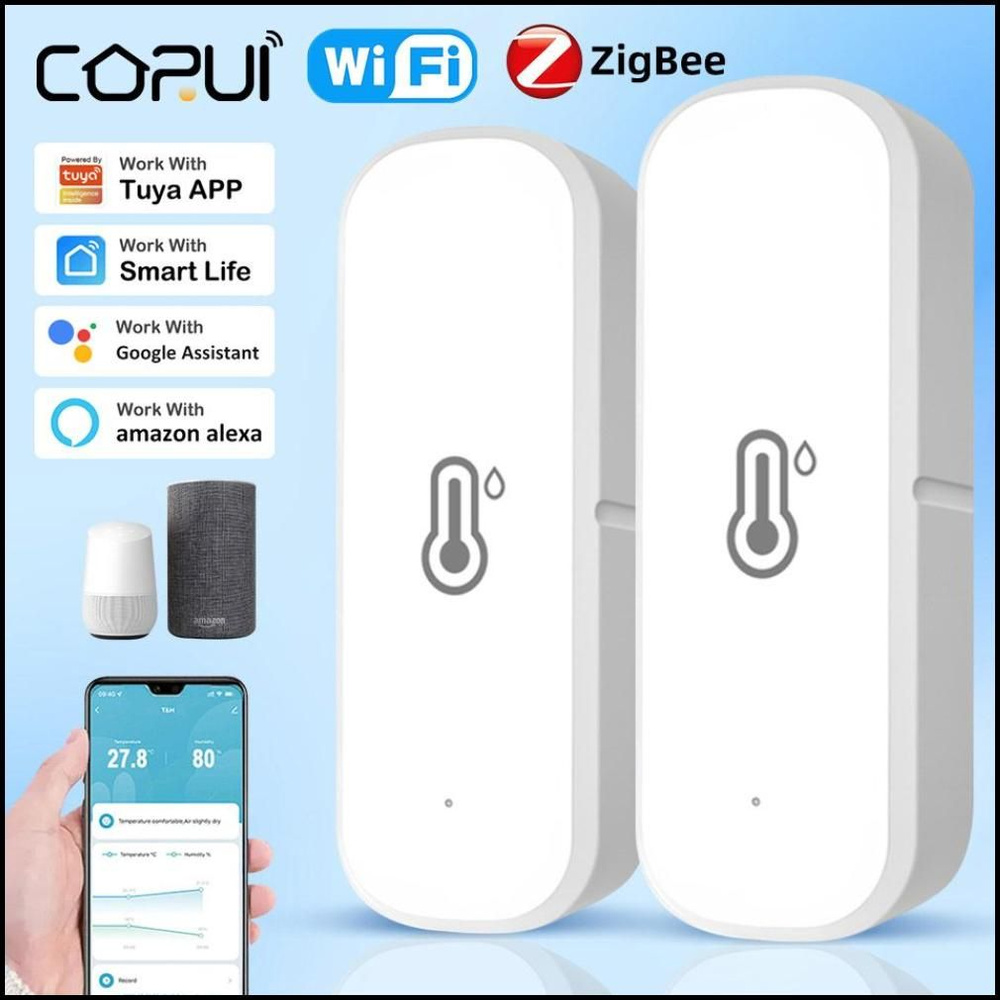 Датчик температуры и влажности Tuya Zigbee / WIFI - купить с доставкой ...