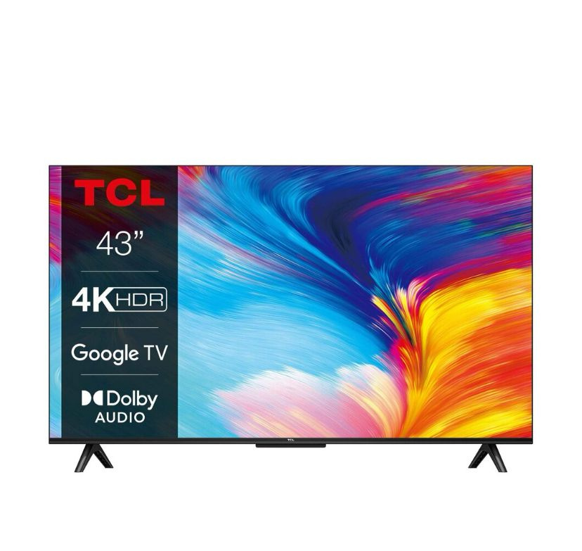 TCL Телевизор TCL 43P635 3840x2160, Ultra HD, 60 Гц, WI-FI, SMART TV, Google TV 43" 4K UHD, черный  #1