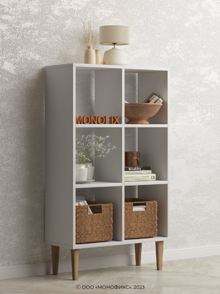 Стеллаж MONOFIX ОДОС 6 секций, белый (69х30х120,4 см ШхГхВ) #1
