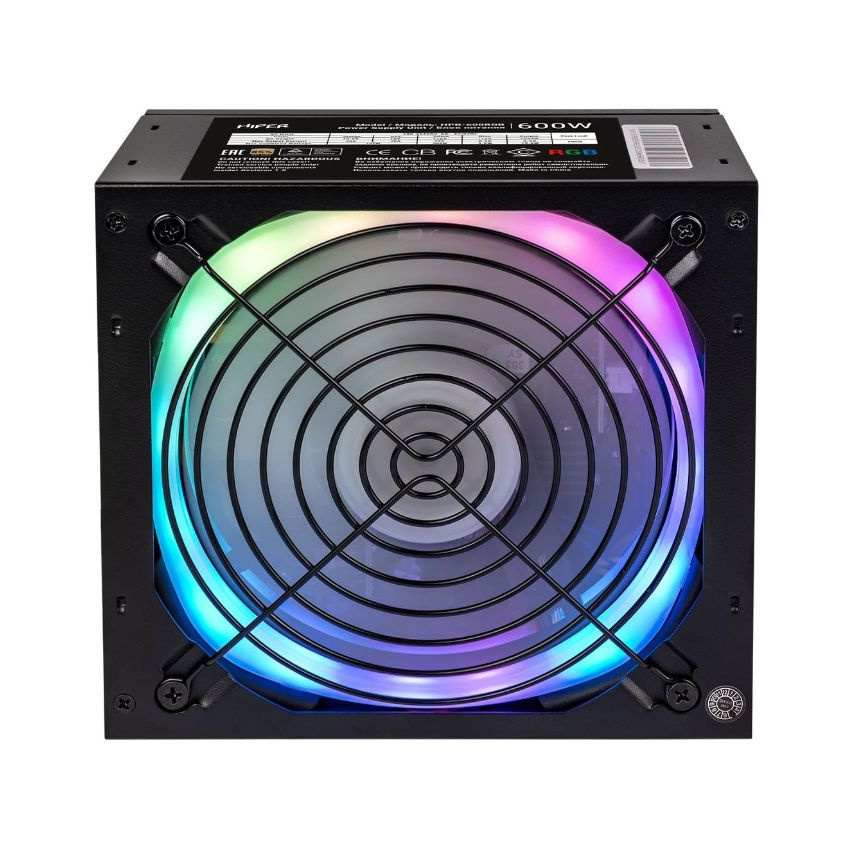Блок питания HIPER HPB-600RGB (HPB-600RGB) черный - ATX 20+4 пин, 4 pin ...