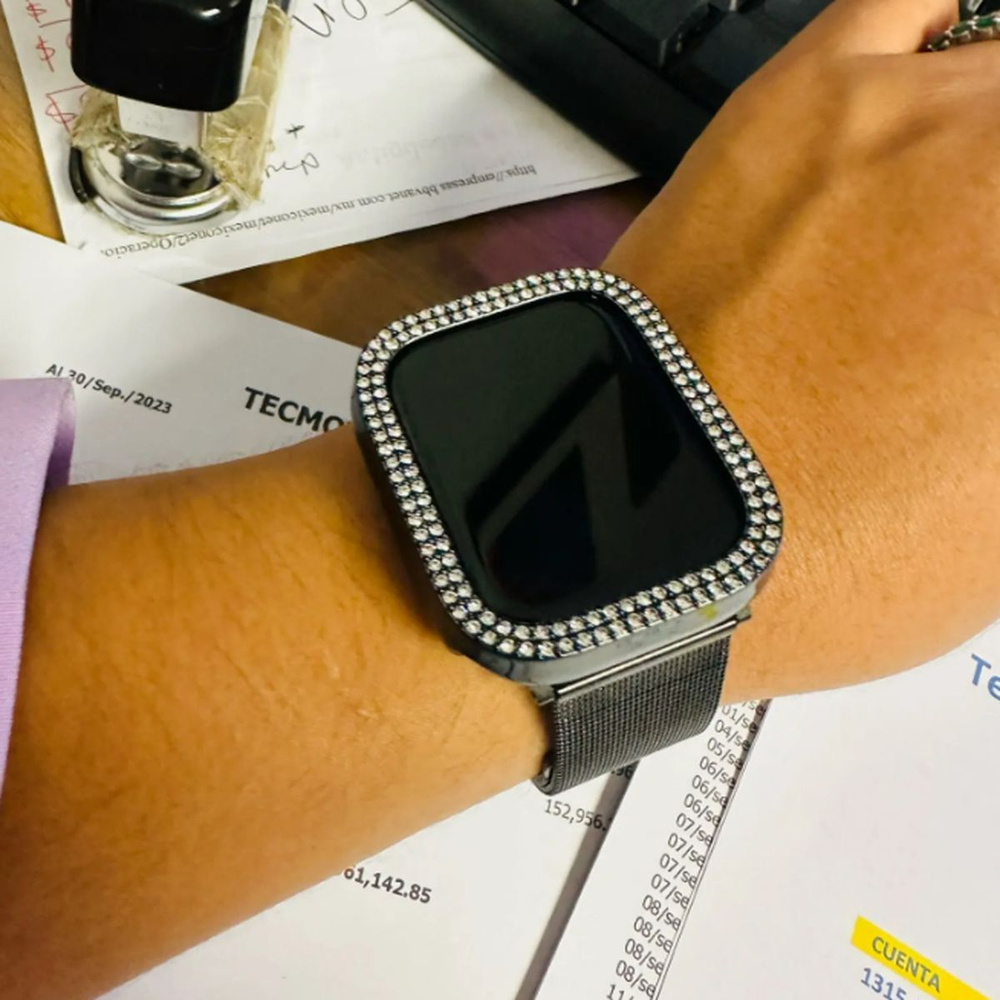 Чехол бампер со стразами с браслетом для часов Apple Watch серии 1,2,3 ...