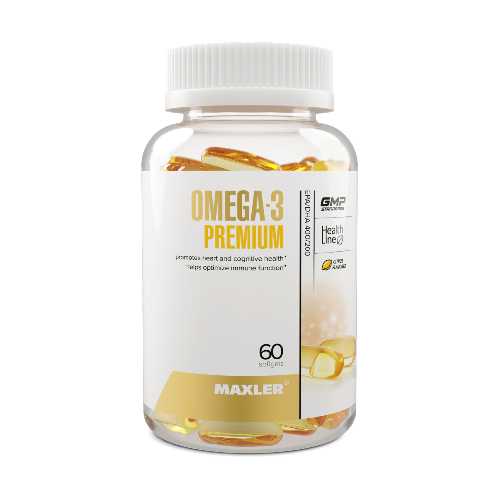 Жирные кислоты в капсулах Maxler Omega-3 Premium 60 шт. Цитрус #1