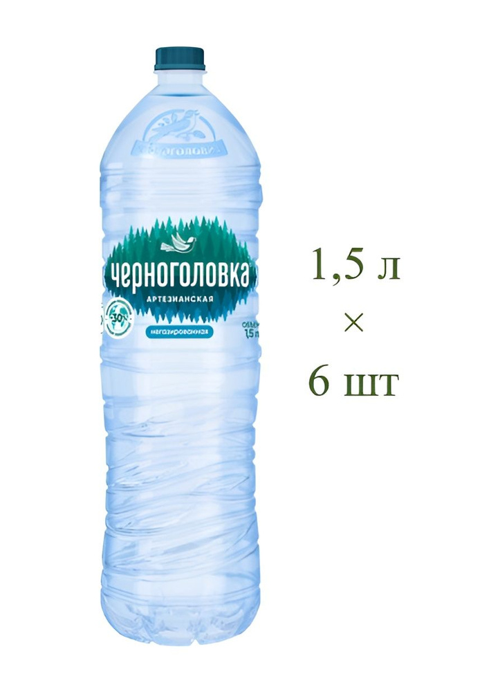Вода минеральная артезианская Черноголовка, негазированная, 1,5 л х 6 бутылок, пэт  #1