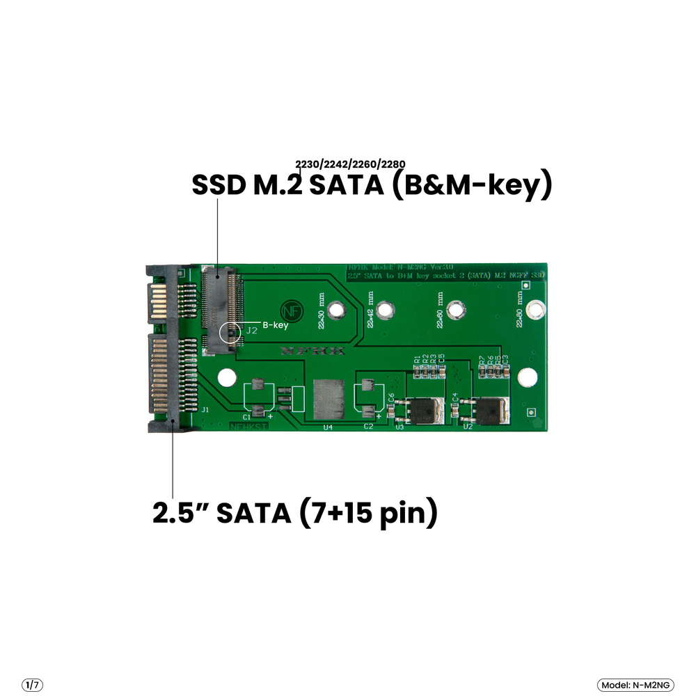 Адаптер-переходник SSD M.2 SATA (B&M-key) > 2.5