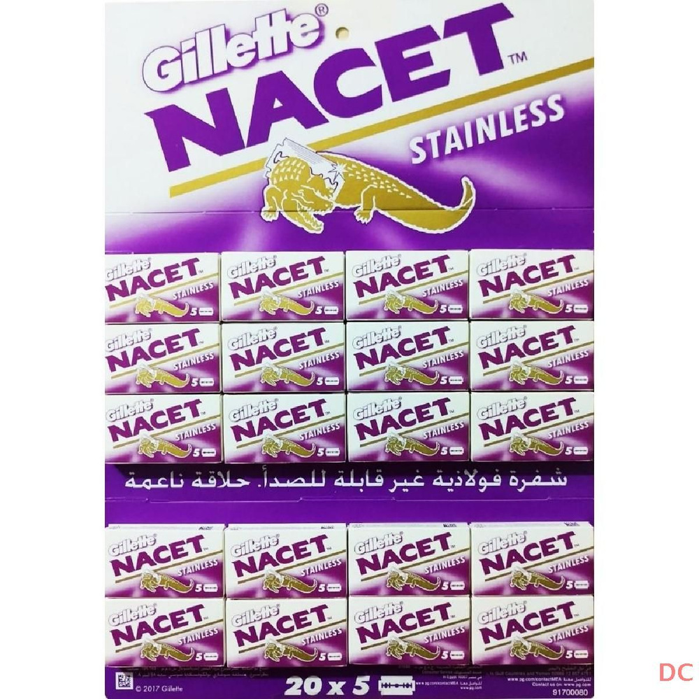 Бритвенные лезвия NACET STAINLESS обоюдоострый 100 шт. - купить с ...