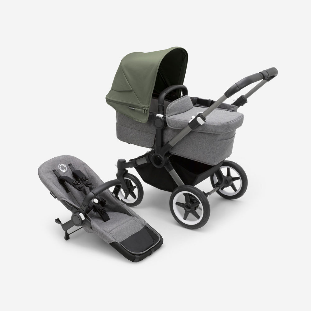 Коляска Bugaboo Donkey 5 Mono Forest green/grey melange/graphite #1