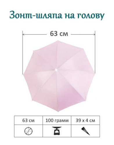 Двойной зонт-шляпа на голову от дождя и солнца