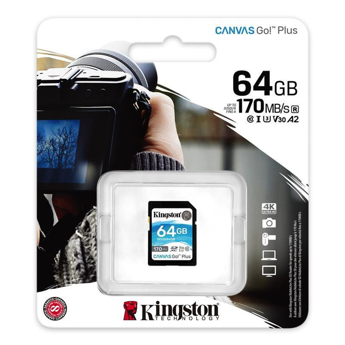 Карта памяти kingston canvas go plus sdxc 256 гб