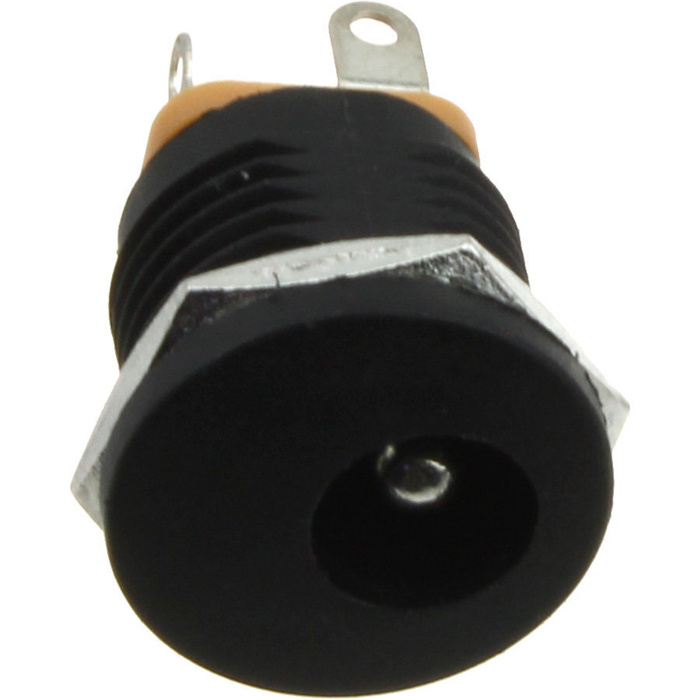 Разъем Гнездо питания 5.5*2.5 на панель пластик с гайкой 3 ножки ...