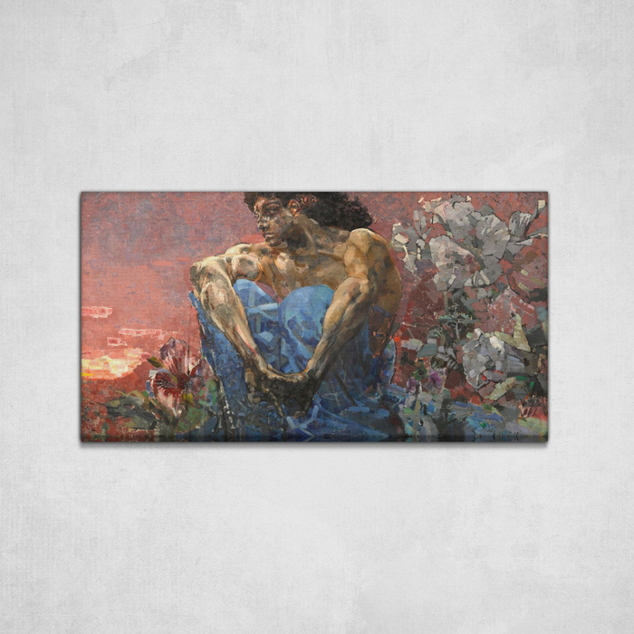 Картина на холсте, Михаил Врубель "Демон (сидящий)", 78x41см ...
