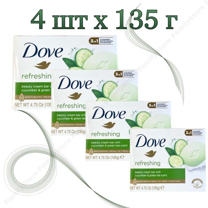 Dove Крем мыло Прикосновение свежести с Ароматом огурца и зеленого чая ...