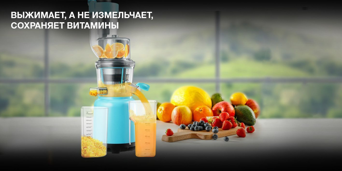 Соковыжималка шнековая Hyundai HY-JS6534 300Вт рез.сок.:600мл. светло ...