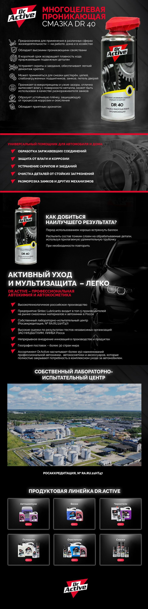 Многоцелевая проникающая смазка для авто Dr. Active 