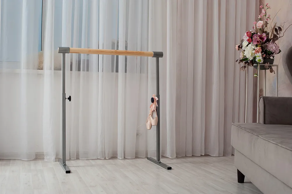 Одноуровневый переносной балетный станок Eco HOME POLEACTION серебряный, серебристый, фото 3