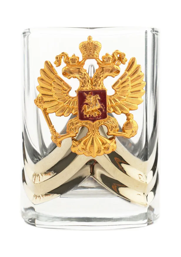 Набор из 6 стопок "Ай, матрёшки!" Герб России золотые полосы, 60мл, 60 мл, фото 5