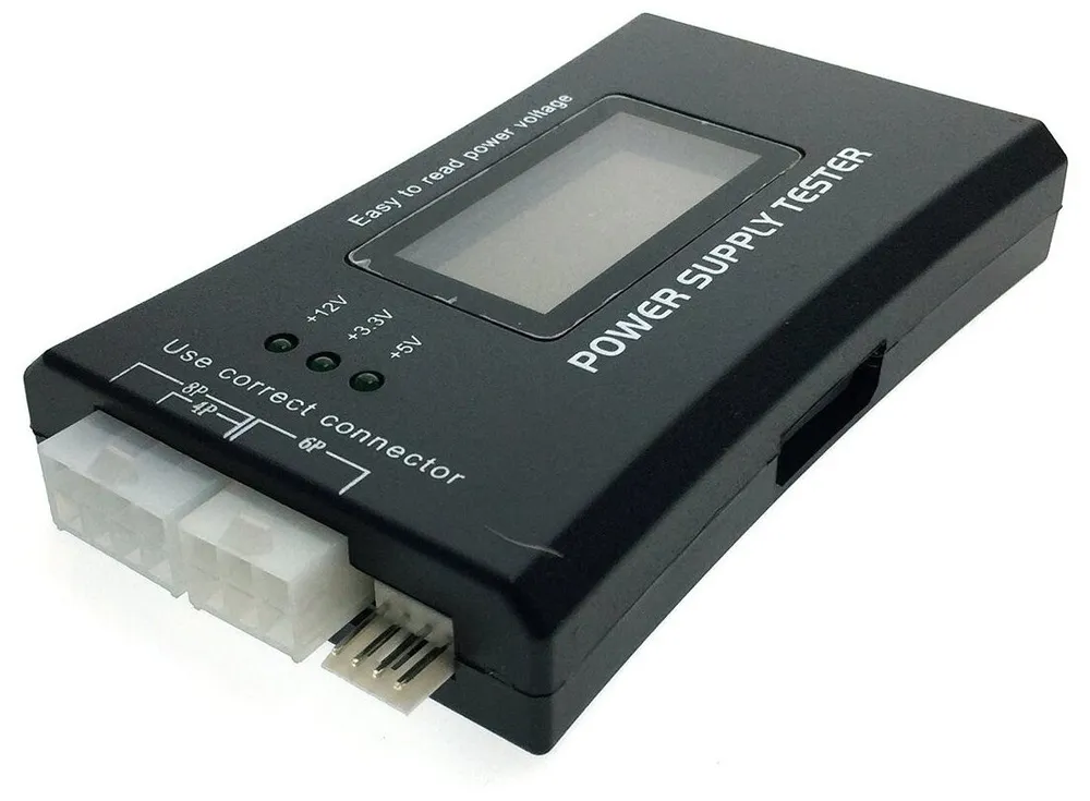 Тестер блоков питания компьютера Power Supply Tester ATX 20/24+4+6+8pin, дисплей цифровая индикация, 7 параметров, Molex, вольт-ваттметр, для блока ПК, БП, вариант, фото 6