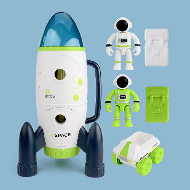 Игровой набор космический корабль для детей, модель космической ракеты, в наборе шаттл планетоход и фигурка астронавта, детская сюжетно ролевая игра воздушный транспорт, вариант, фото 4