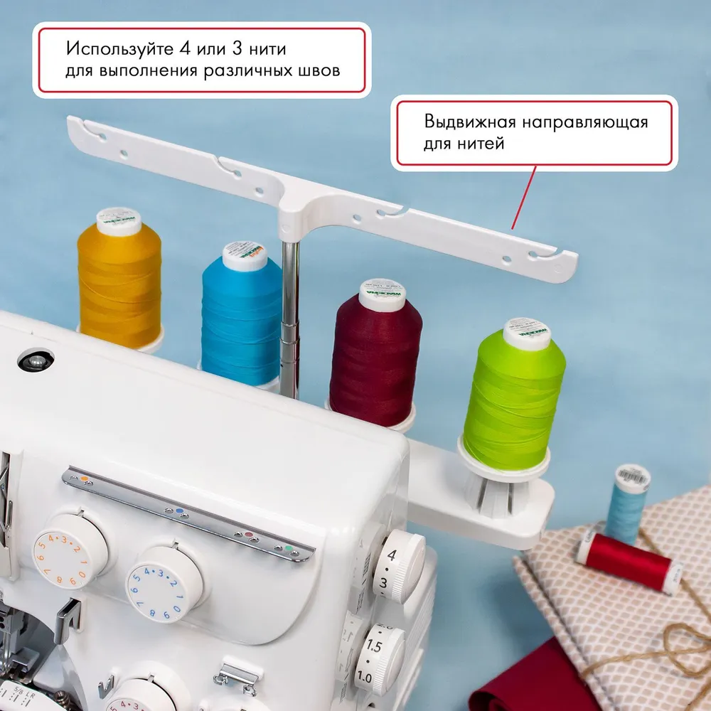 Оверлок швейный Janome T-34 / 12 швов / час обучения в подарок, вариант, фото 2