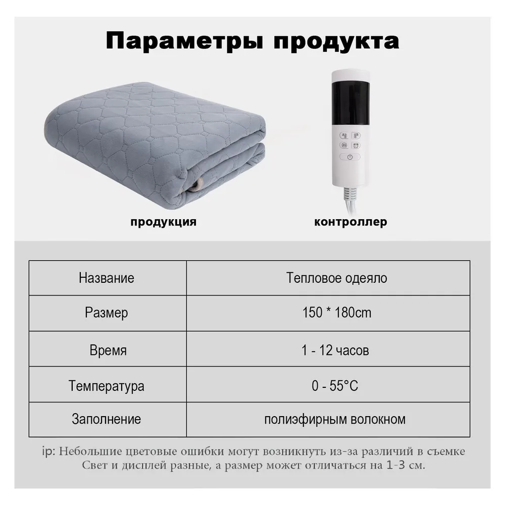Грелка электрическая, Электроодеяло с обогревом, одеяло с подогревом, для тела, инфракрасный обогреватель с карбоновым волокном, 220В, 150x180 см, 150x180 см, фото 2