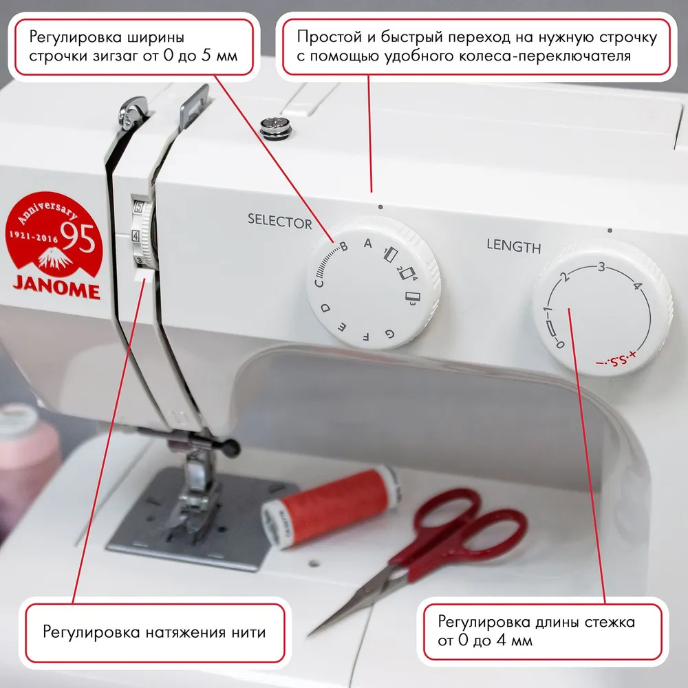 Швейная машинка электрическая Janome Sakura 95 / час обучения в подарок, вариант, фото 3