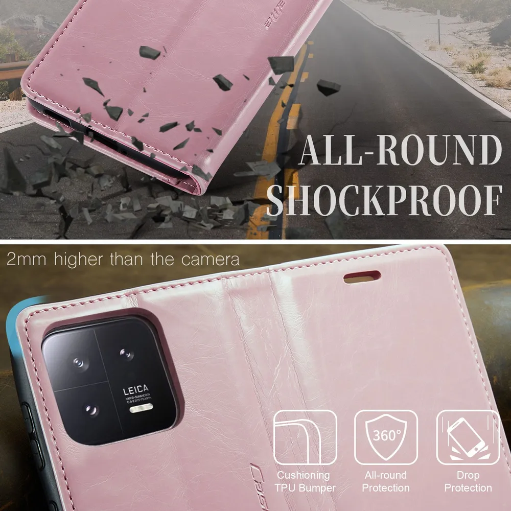 Caseme Кожаный книжка чехол для Xiaomi Mi 13 Pro Mi13Pro / сяоми 13 Про с визитницей из экокожи, вариант, фото 4