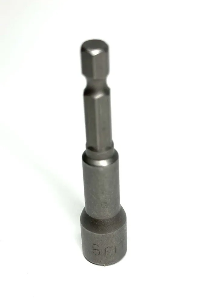 Насадка магнитная для кровельных саморезов, 8 мм, бита (адаптер) с магнитной торцевой головкой, цвет: серебристый, серебристый, фото 3