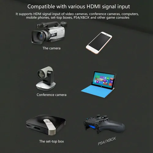 HDMI-карта захвата 4K HD на USB 2.0, HDMI-карта захвата 1080P@30Hz (черная)