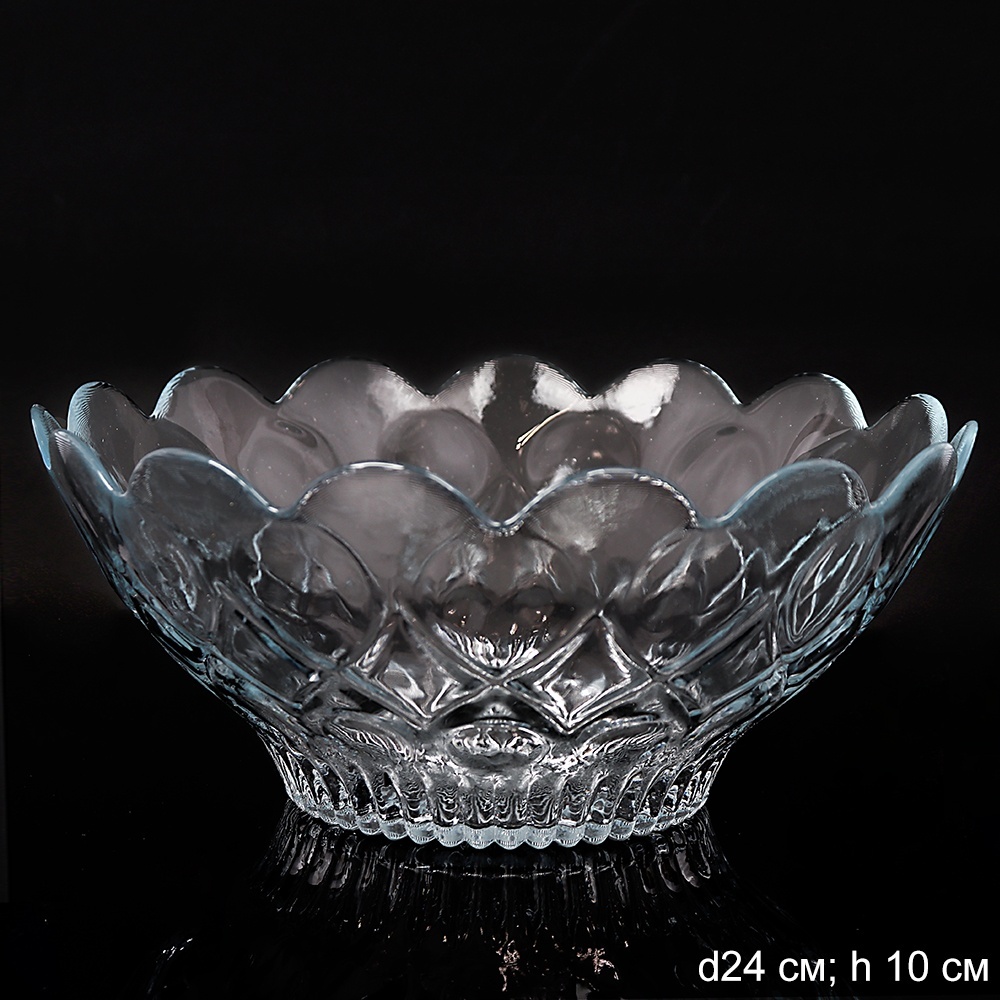 Салатник WHITE LILY Розы , 1700 мл, стекло