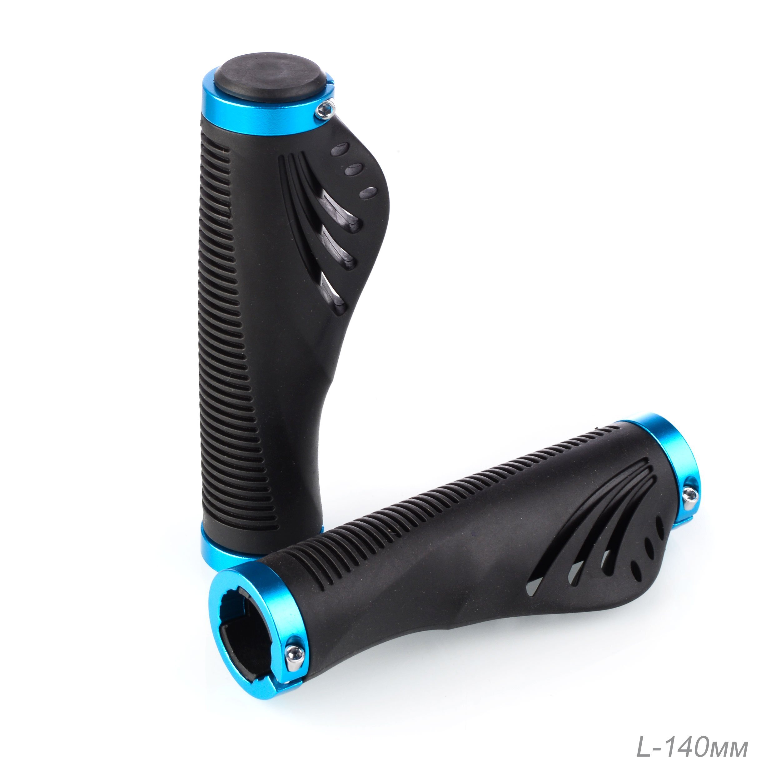 Грипсы для велосипеда COMIRON LC-1039 140 мм, эргономичные, с алюминиевыми струбцинами, полимерный материал, черно-синие, 2 шт. Грипсы для велосипеда COMIRON LC-1039 140 мм, эргономичные, с алюминиевыми струбцинами, полимерный материал, черно-синие, 2 шт.