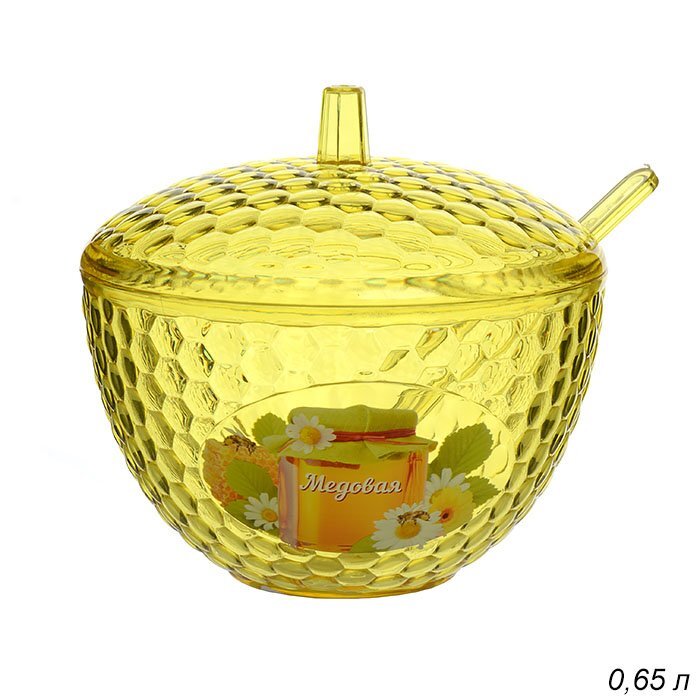 Банка для меда 0,65 л Мозайка, с ложкой Банка для меда 0,65 л Мозайка, с ложкой