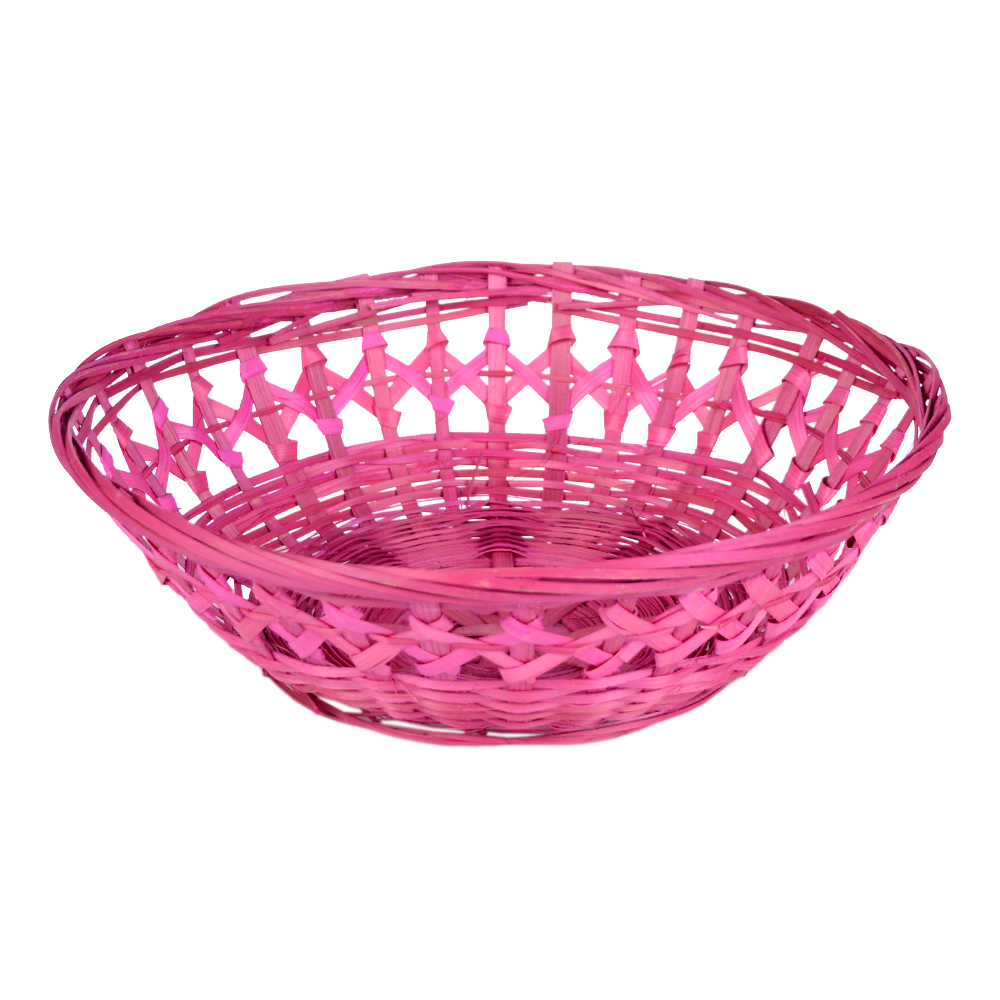 Корзина из лозы, розовая, 25х8 см Корзина из лозы, розовая, 25х8 см