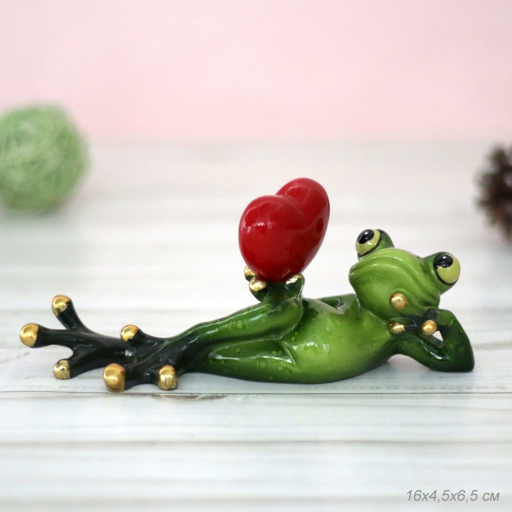Статуэтка Лягушка, сердце, полистоун, 16 х 4,5 х 6,5 см — фото 4