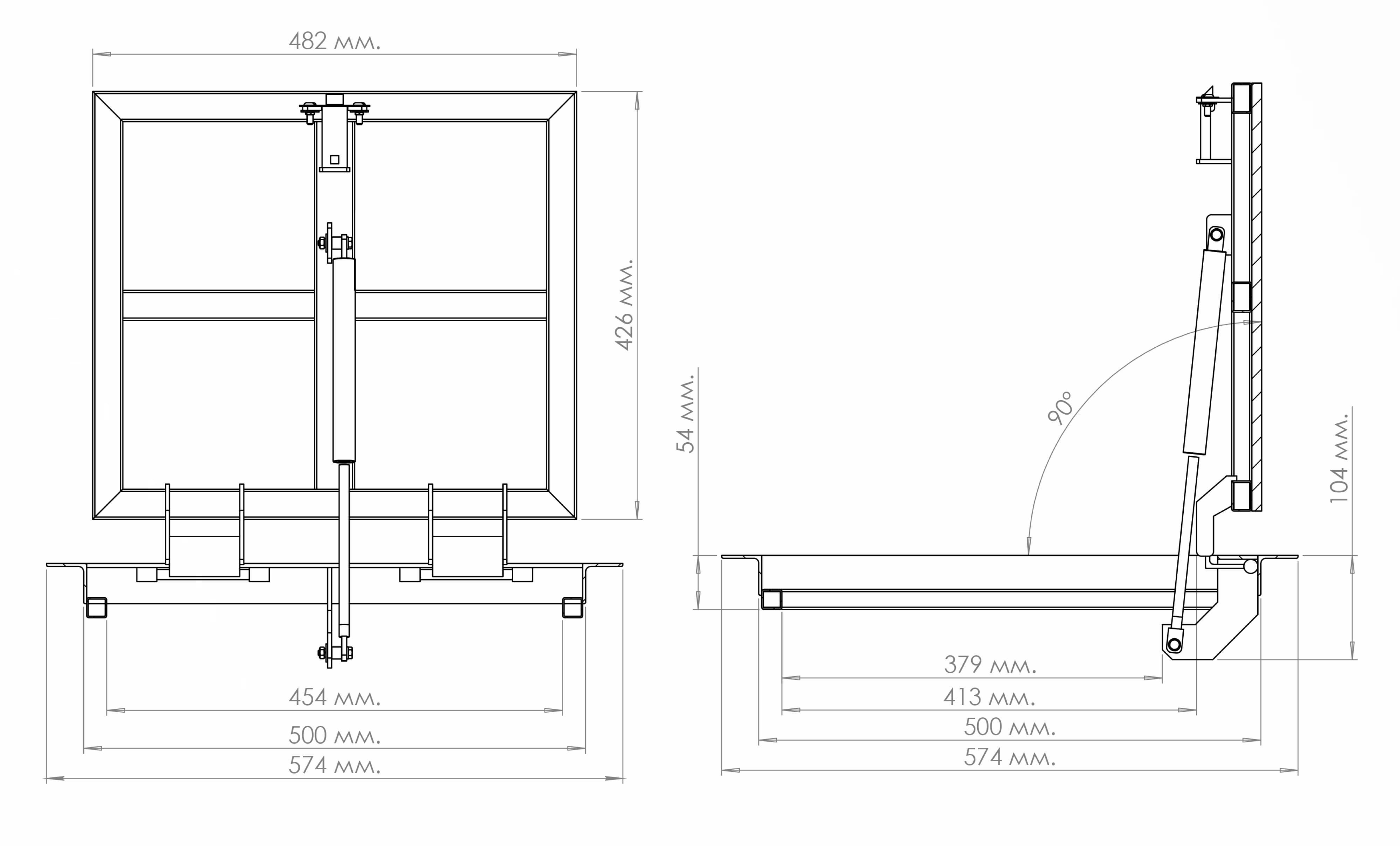 Газлифт для крышки подвала