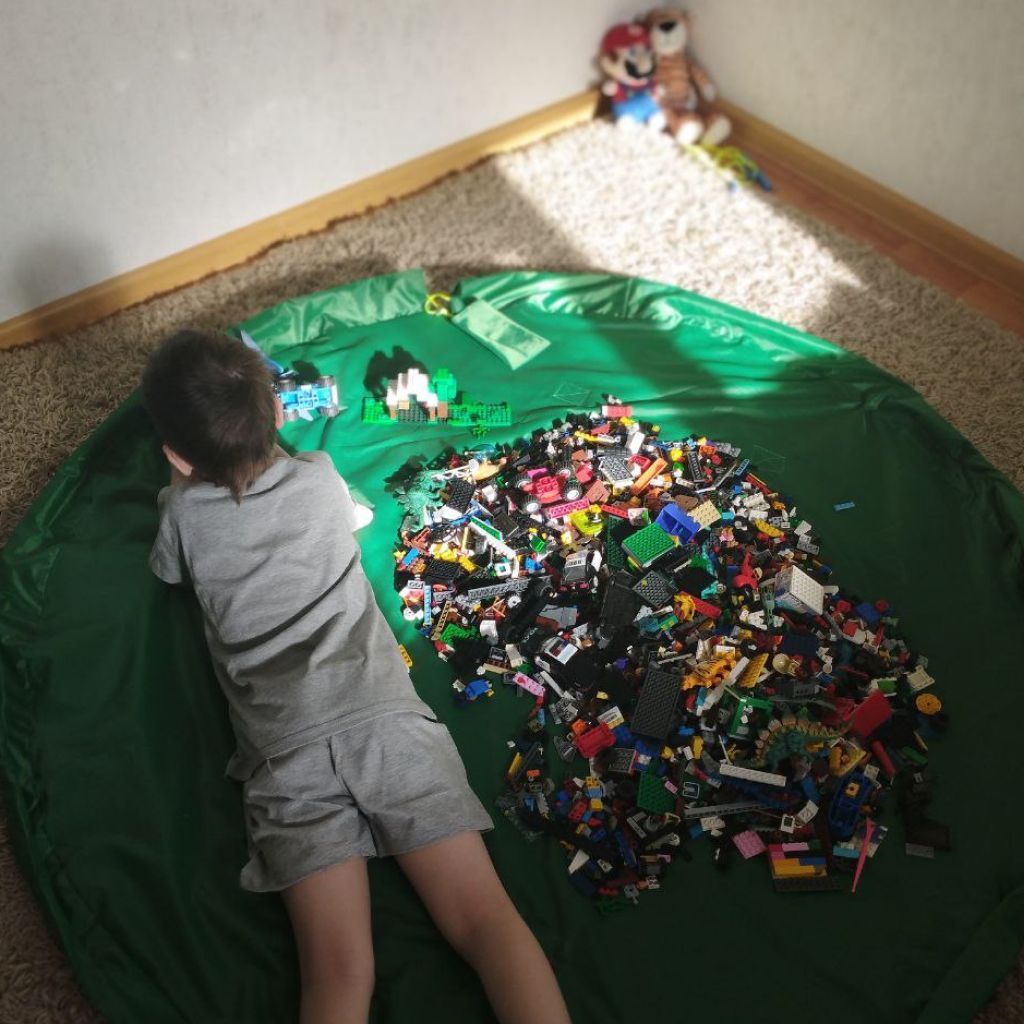 Коврик-lego, коврик-сумка, коврик-мешок для хранения игрушек, коврик детский.