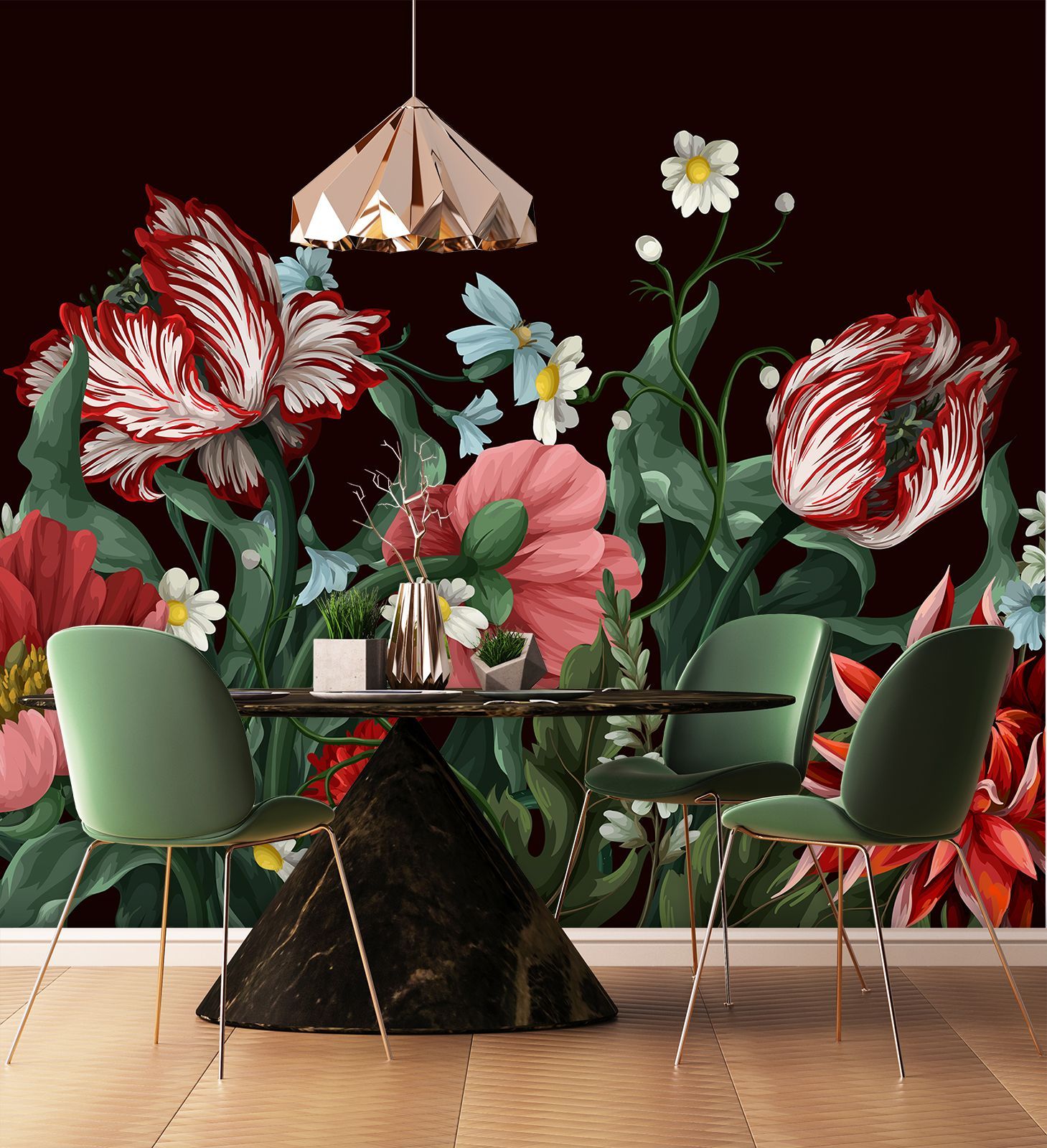 Фотообои 3d на стену флизелиновые Цветы 300х270 см Luxury Walls AM11703 ...