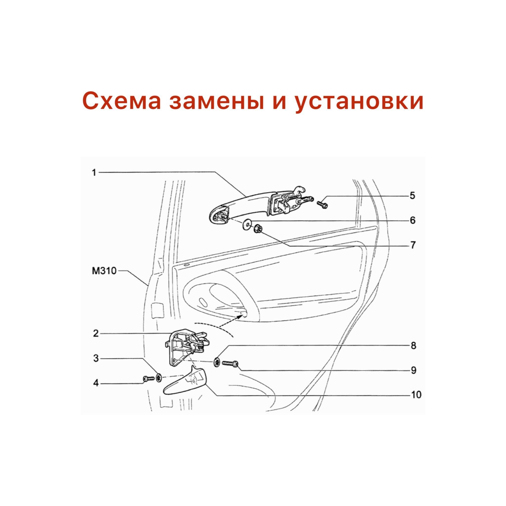 TOLIMAN AUTO Ручка дверная автомобильная, арт. РемРучКалинаЗадн - купить с  доставкой по выгодным ценам в интернет-магазине OZON (1126650145)