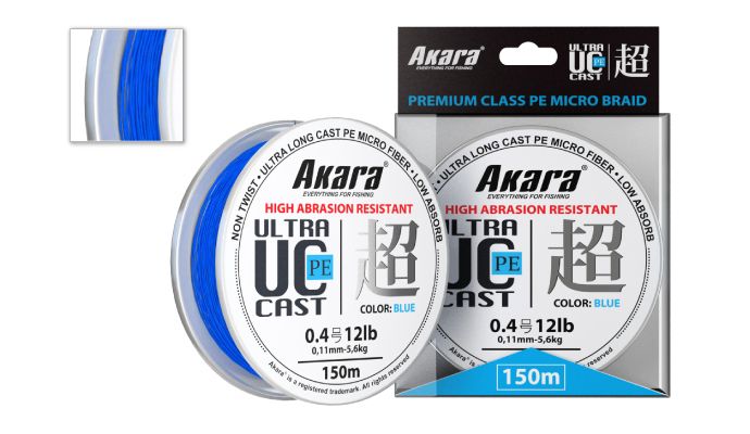 Шнур Akara Ultra Cast PE Micro Braid Blue 150 м 0,18