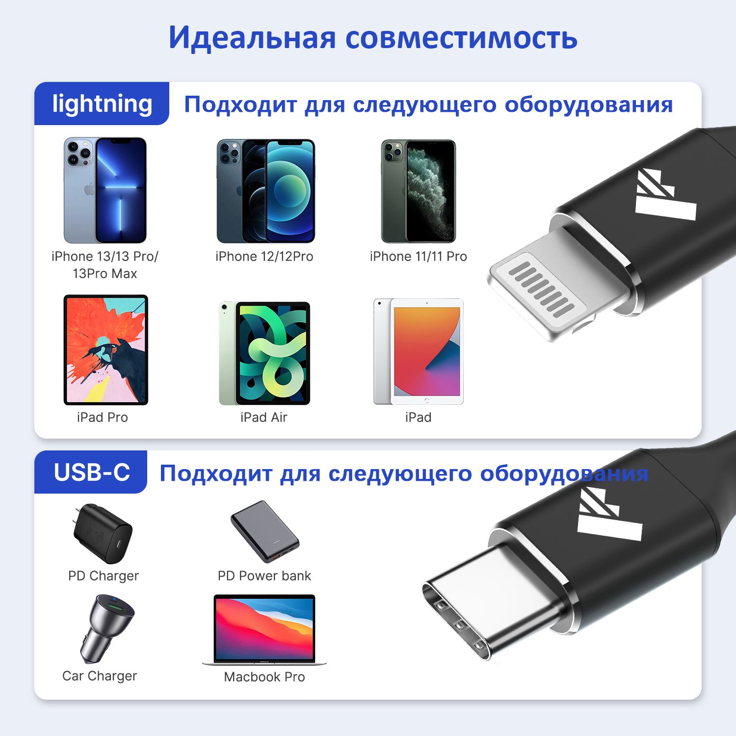 Кабель Apple Lightning, USB Type-C Aioneus RE-DPD-1-BL - купить по низкой  цене в интернет-магазине OZON (1135022128)