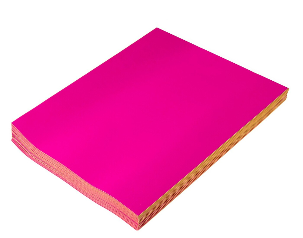 Бумага А4, 100 листов самоклеящаяся флуоресцентная, ярко-розовая 80 г/м2, для этикеток, офисная цветная, #1