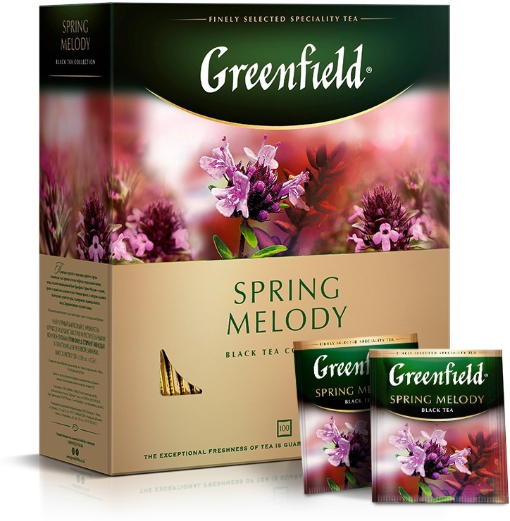 Чай в пакетиках черный Greenfield Spring Melody 100 пакетиков - купить ...