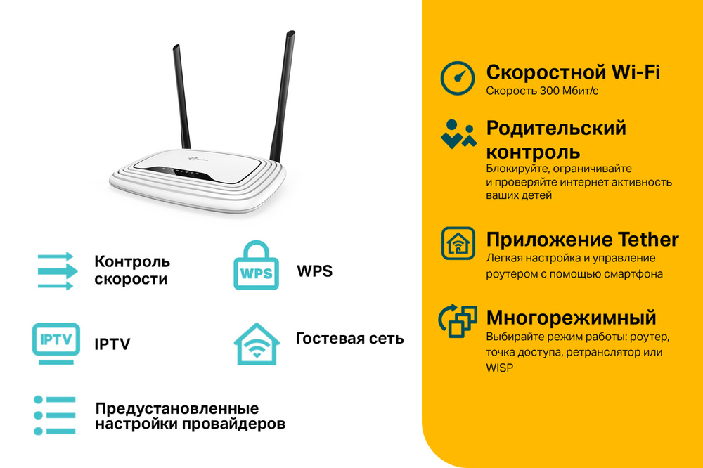 Роутер TP-Link TL-WR841N, белый, 2.4 ГГц купить по низкой цене с ...