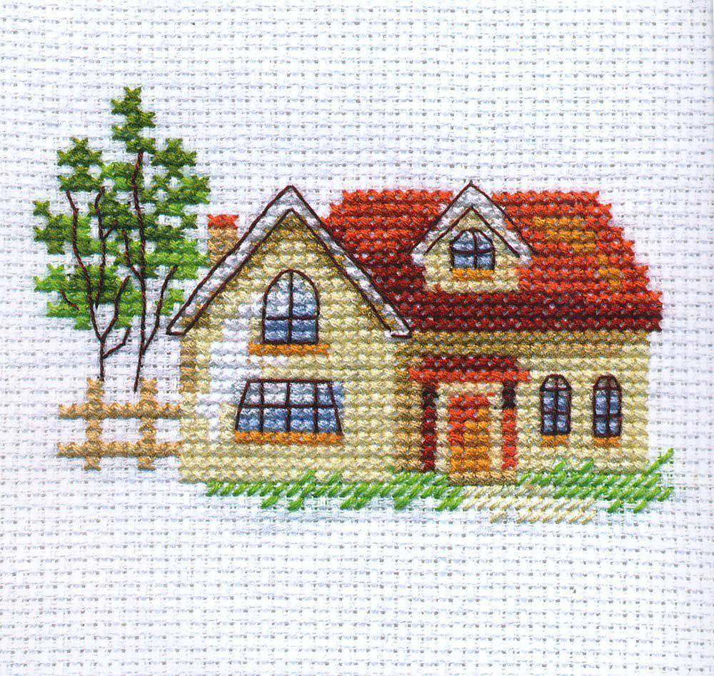 Набор для вышивания Алиса "Солнечный домик", 9x6см (вышивка крестом ...