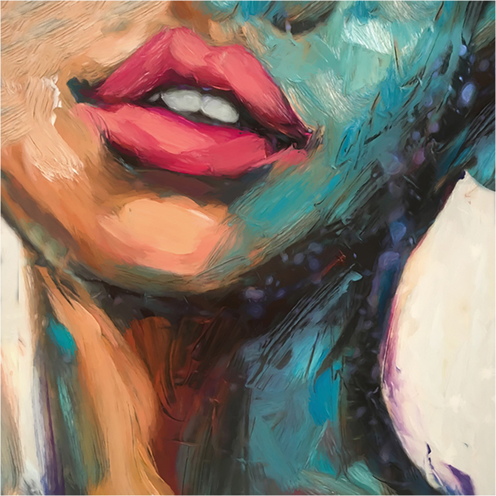 Картина на холсте с подрамником ХитАрт "Алые губы" 60x60см - купить по низкой цене в интернет-магазине OZON (244073014)