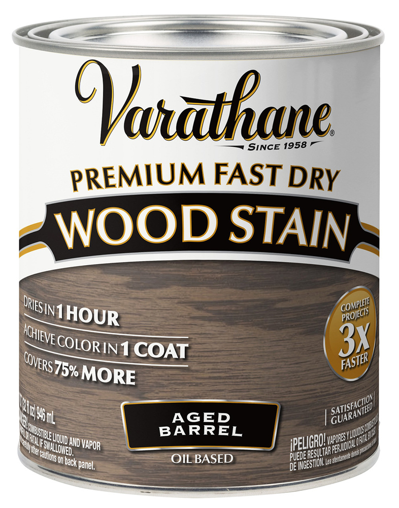 Масло для дерева тонирующее быстросохнущее Varathane Fast Dry Wood Stain 0,946 л. Цвет: Старинная бочка #1